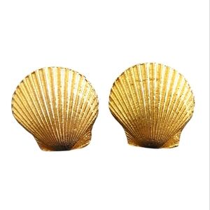 Vintage Mimi di N Gold Scallop Shell Earrings